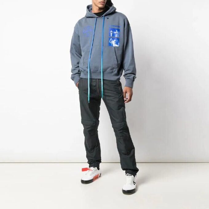 Off-White Pantalones de hombre con cordón azul