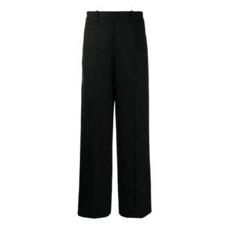 Off-White Pantalones de hombre de la colección Otoño-Invierno 2022, de cintura media, lisos y de corte recto, en color negro