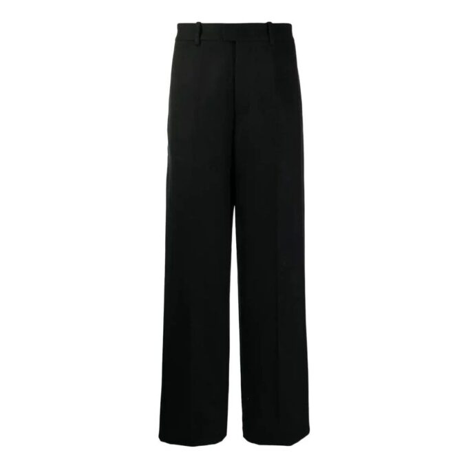 Off-White Pantalones de hombre de la colección Otoño-Invierno 2022, de cintura media, lisos y de corte recto, en color negro