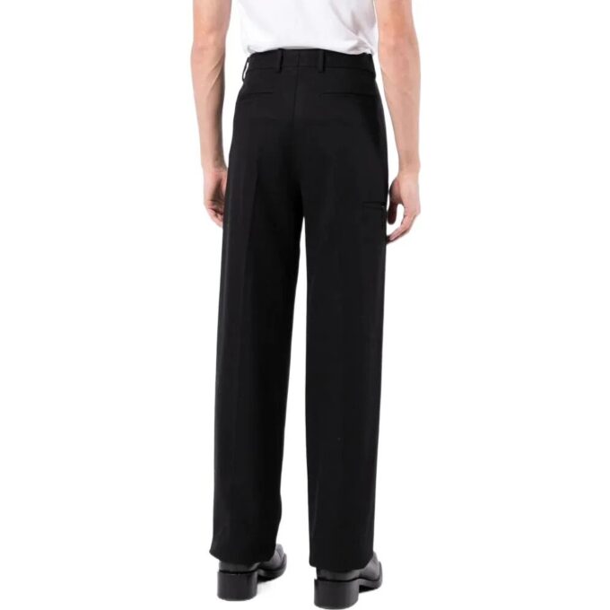 Off-White Pantalones de hombre de la colección Otoño-Invierno 2022, de cintura media, lisos y de corte recto, en color negro