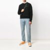 Off-White Pantalones de hombre de manga larga con estampado de letras, corte holgado, color negro