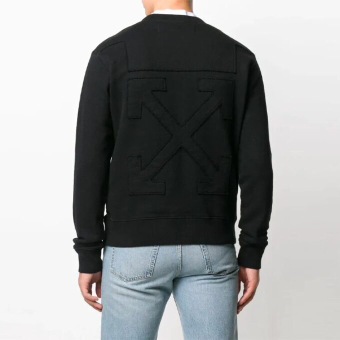 Off-White Pantalones de hombre de manga larga con estampado de letras, corte holgado, color negro