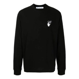 Off-White Pantalones de hombre FW22 con logo, cuello redondo y manga larga, versión negra