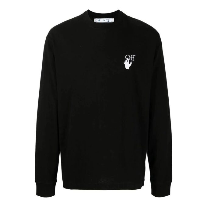 Off-White Pantalones de hombre FW22 con logo, cuello redondo y manga larga, versión negra