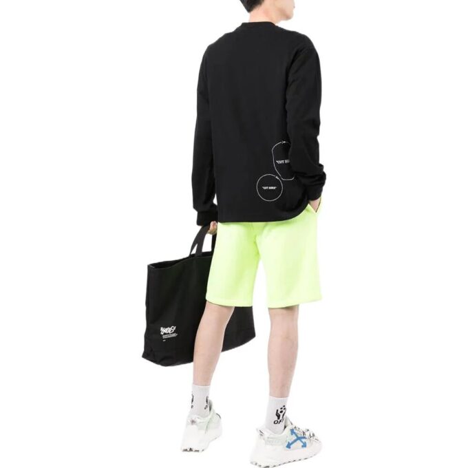 Off-White Pantalones de hombre FW22 con logo, cuello redondo y manga larga, versión negra