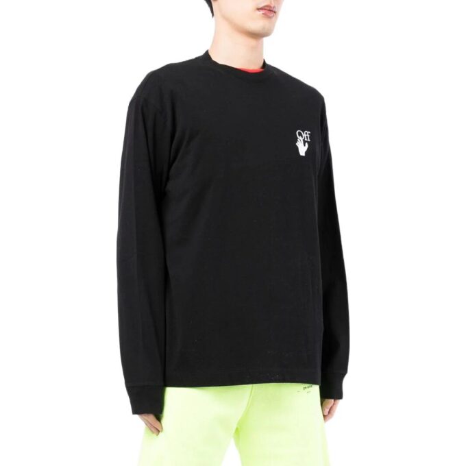 Off-White Pantalones de hombre FW22 con logo, cuello redondo y manga larga, versión negra