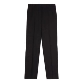 Off-White Pantalones de hombre T2O22 de color liso, cintura alta y corte recto, versión informal, color negro