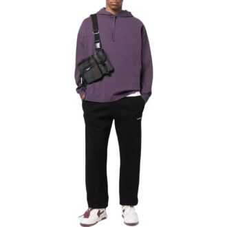 Off-White Pantalones deportivos informales de hombre para la temporada de primavera-verano 2022, de color liso con estampado del logotipo, versión joggers, color negro