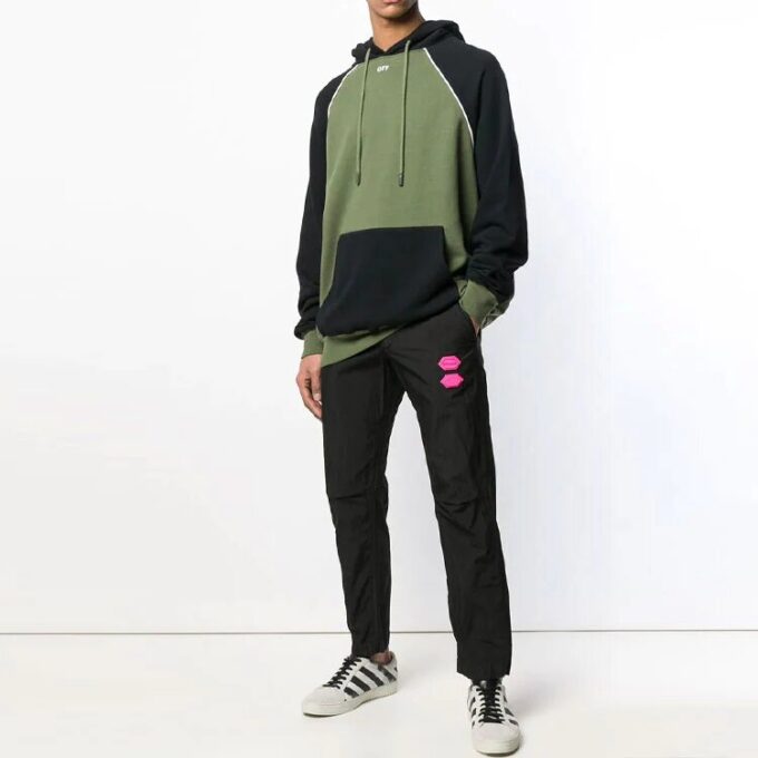 Off-White Pantalones largos informales de cintura D para hombre, corte ajustado, negros