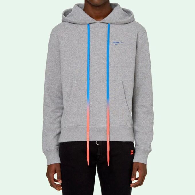 Off-White para hombre, acrílico con Arrows, corte ajustado, estampado multicolor de Arrows, gris
