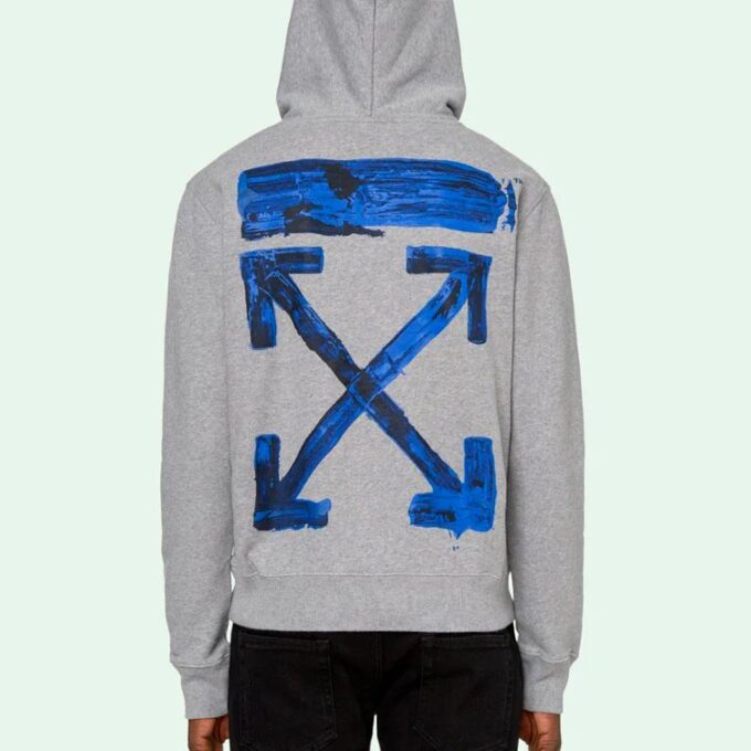 Off-White para hombre, acrílico con Arrows, corte ajustado, estampado multicolor de Arrows, gris