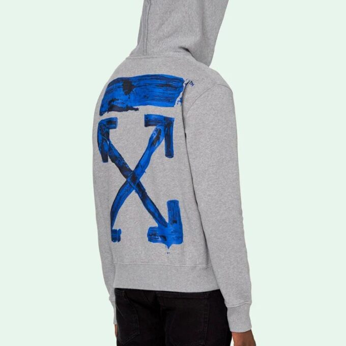 Off-White para hombre, acrílico con Arrows, corte ajustado, estampado multicolor de Arrows, gris