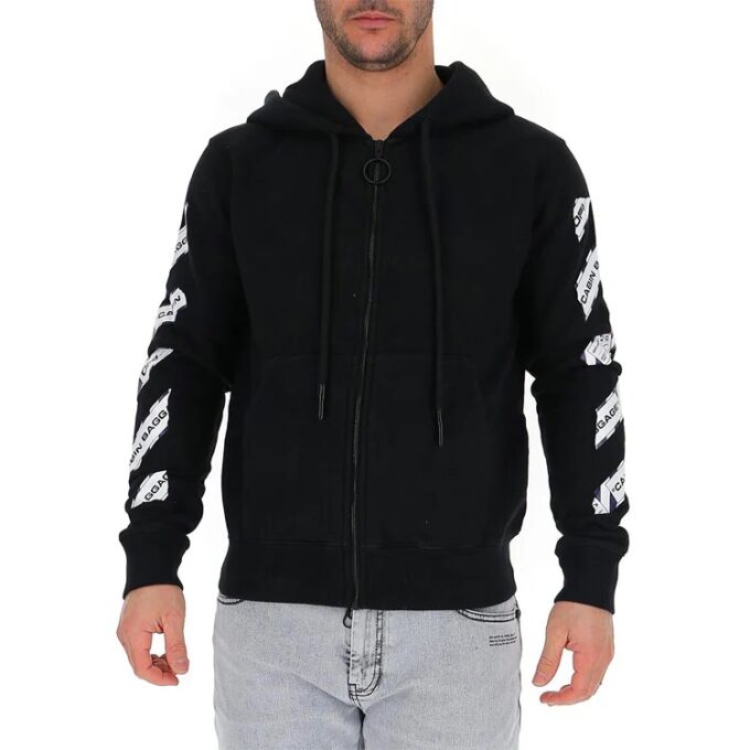 Off-White para hombre Alphabet Arrow Zipper Negro