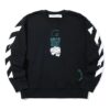 Off-White para hombre C/O Virgil Abloh con eslogan y estampado de Arrows, cuello redondo, negro