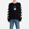 Off-White para hombre C/O Virgil Abloh con eslogan y estampado de Arrows, cuello redondo, negro
