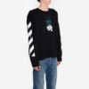 Off-White para hombre C/O Virgil Abloh con eslogan y estampado de Arrows, cuello redondo, negro