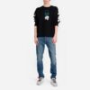 Off-White para hombre C/O Virgil Abloh con eslogan y estampado de Arrows, cuello redondo, negro