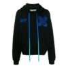 Off-White para hombre, camiseta holgada con logo de mago y gato sobre flecha, color negro