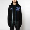 Off-White para hombre, camiseta holgada con logo de mago y gato sobre flecha, color negro