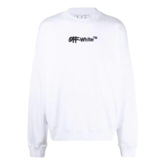 Off-White para hombre, colección Otoño-Invierno 2022, jersey de cuello redondo con estampado de letras, versión de manga larga, blanco