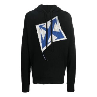 Off-White para hombre, colección Otoño-Invierno 2022, jersey de punto con estampado de Arrows, corte holgado, color negro