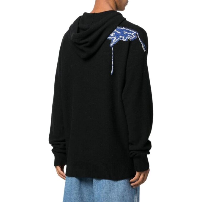 Off-White para hombre, colección Otoño-Invierno 2022, jersey de punto con estampado de Arrows, corte holgado, color negro