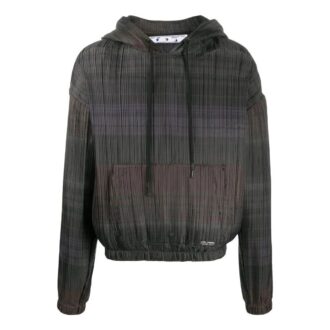 Off-White para hombre, colección primavera-verano 2022, sudadera con capucha de manga larga a rayas, color negro