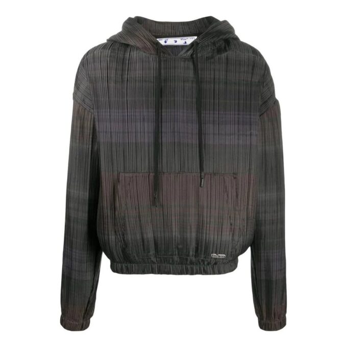 Off-White para hombre, colección primavera-verano 2022, sudadera con capucha de manga larga a rayas, color negro