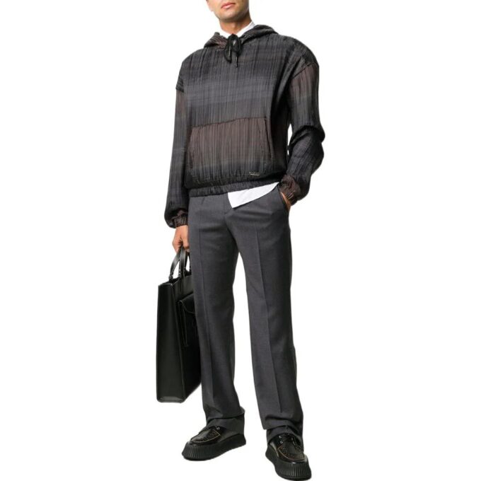 Off-White para hombre, colección primavera-verano 2022, sudadera con capucha de manga larga a rayas, color negro