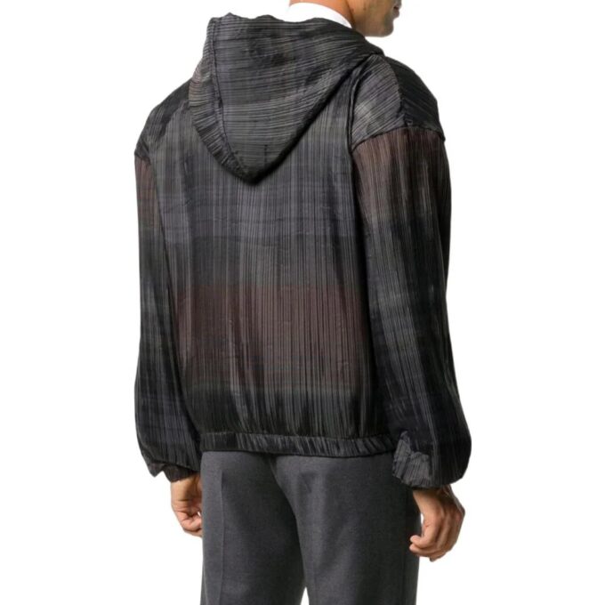Off-White para hombre, colección primavera-verano 2022, sudadera con capucha de manga larga a rayas, color negro