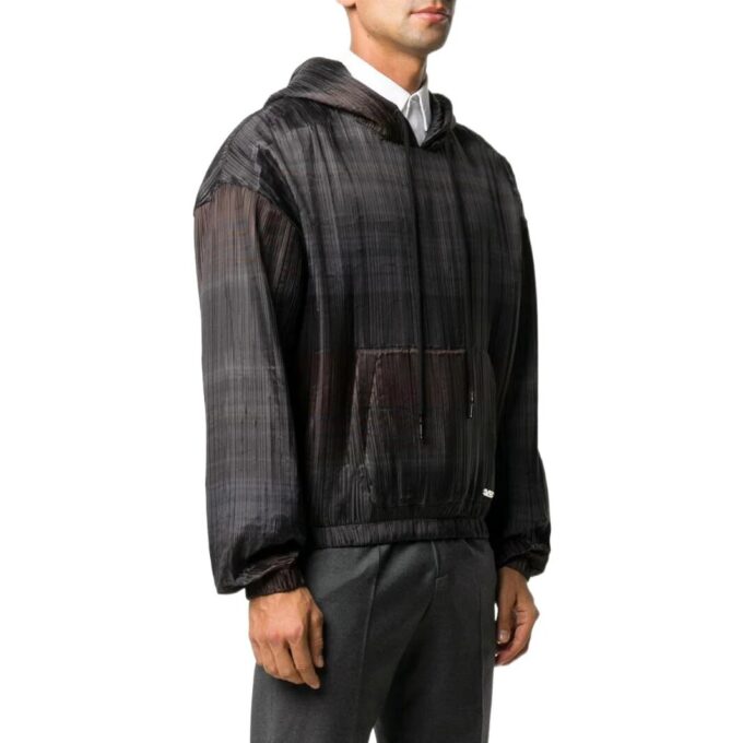 Off-White para hombre, colección primavera-verano 2022, sudadera con capucha de manga larga a rayas, color negro