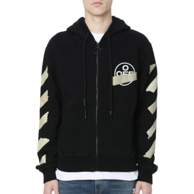 Off-White para hombre con correa de goma y estampado de flechas, negro clásico