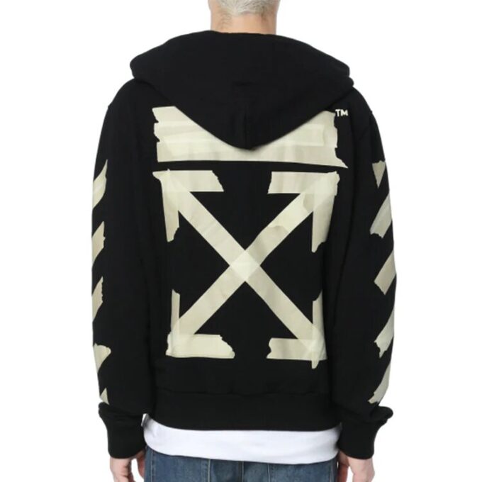 Off-White para hombre con correa de goma y estampado de flechas, negro clásico