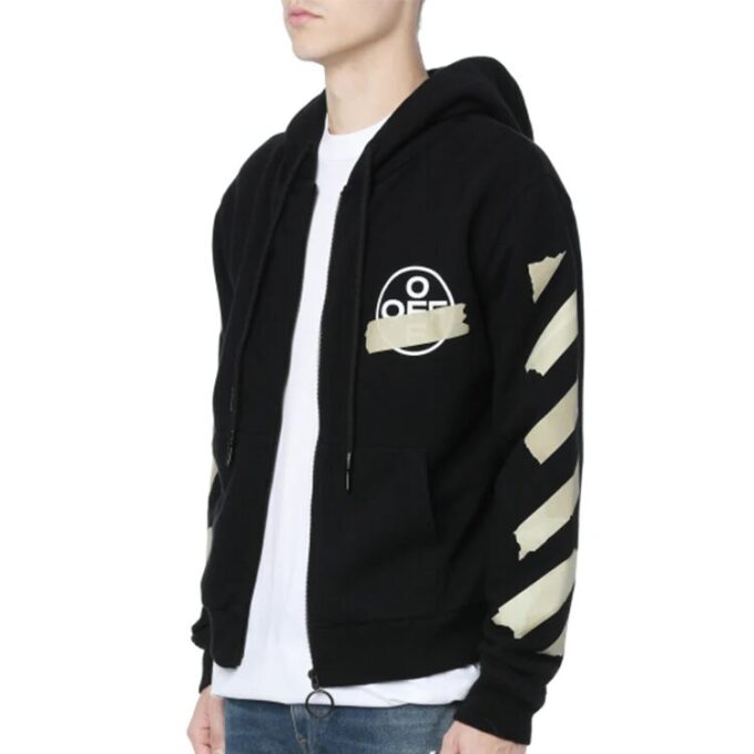 Off-White para hombre con correa de goma y estampado de flechas, negro clásico