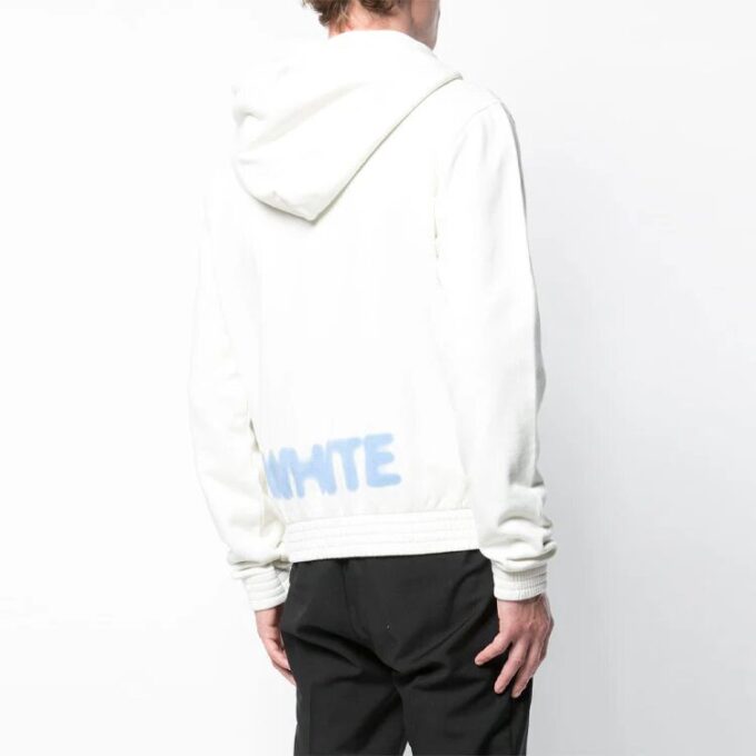 Off-White para hombre con cremallera y logotipo, blancas