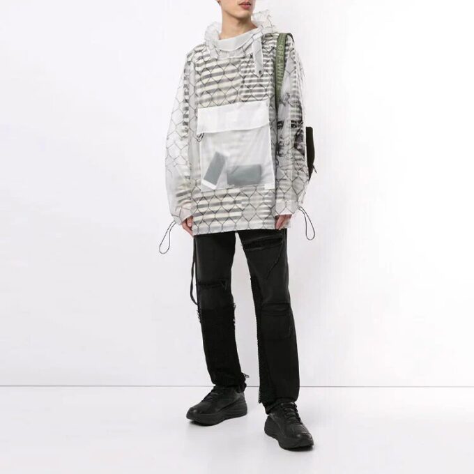 Off-White para hombre con detalle de bolsillo, transparente, versión estándar, blanco