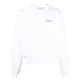 Off-White para hombre, con estampado, con capucha y manga larga, blanco Off-White para hombre, con estampado, con capucha y manga larga, blanco
