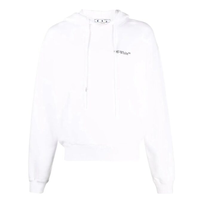 Off-White para hombre, con estampado, con capucha y manga larga, blanco
