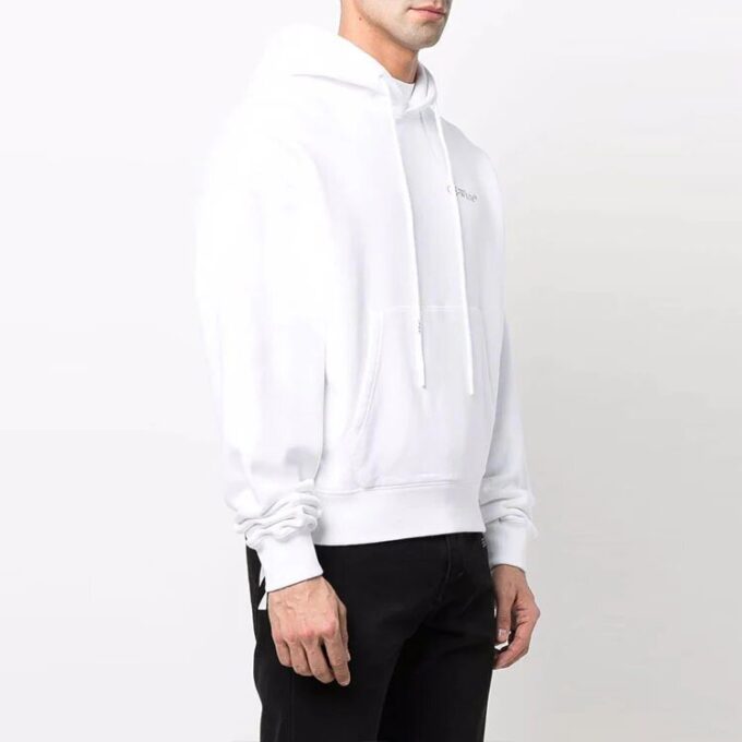 Off-White para hombre, con estampado, con capucha y manga larga, blanco