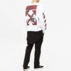 Off-White para hombre con estampado de araña y logotipo, cuello redondo y manga larga, blanco