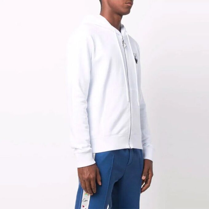 Off-White para hombre con estampado de logotipo y cremallera, blanco