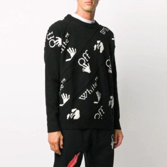 Off-White para hombre con logotipo, negro
