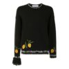 Off-White para hombre, cuello redondo bordado, negro