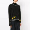 Off-White para hombre, cuello redondo bordado, negro