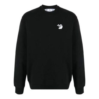 Off-White para hombre, cuello redondo con estampado del logotipo, corte holgado, negro