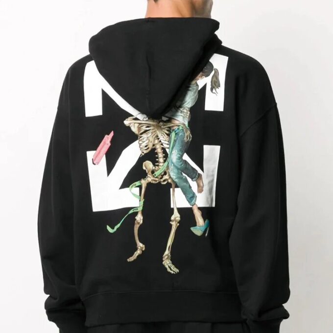 Off-White para hombre de algodón con estampado de flechas, negro