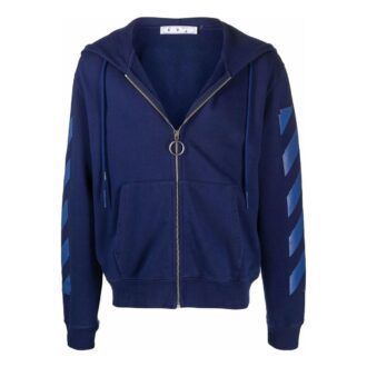 Off-White para hombre FW21 con cremallera a rayas, versión estándar, azul