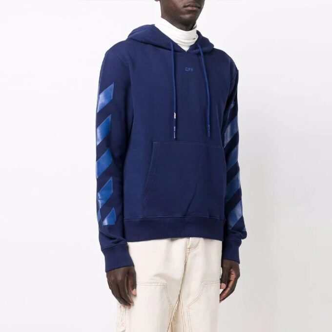 Off-White para hombre FW21 con estampado de flechas, corte holgado, azul