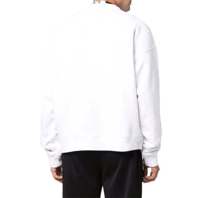 Off-White para hombre FW21 con estampado de letras, cuello redondo, corte holgado, blanco