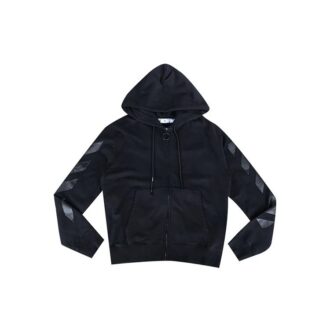 Off-White para hombre FW21 con estampado de logotipo, cremallera y corte ajustado, versión en negro